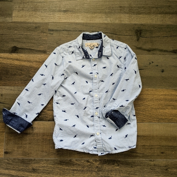 H&M Other - H&M L.O.G.G. Boy's Button Down Blue/White 7-8 yr
